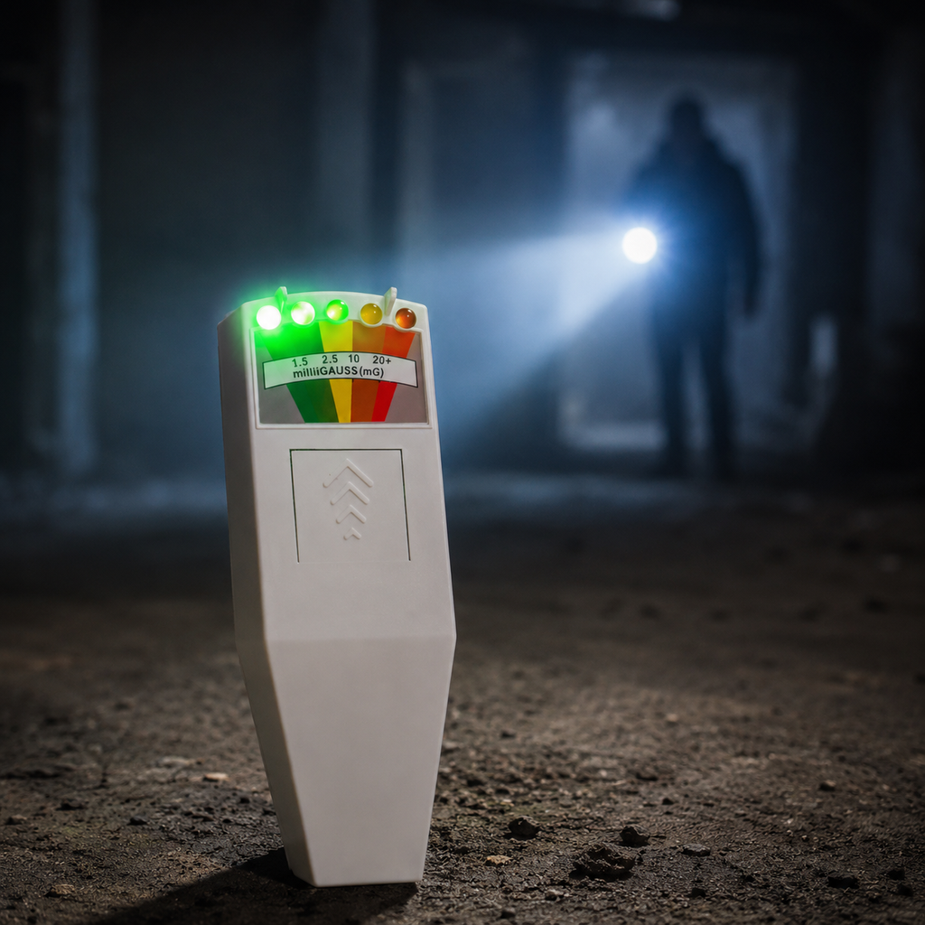 EMF Meter Wit - Zijaanzicht | Ghost Store
